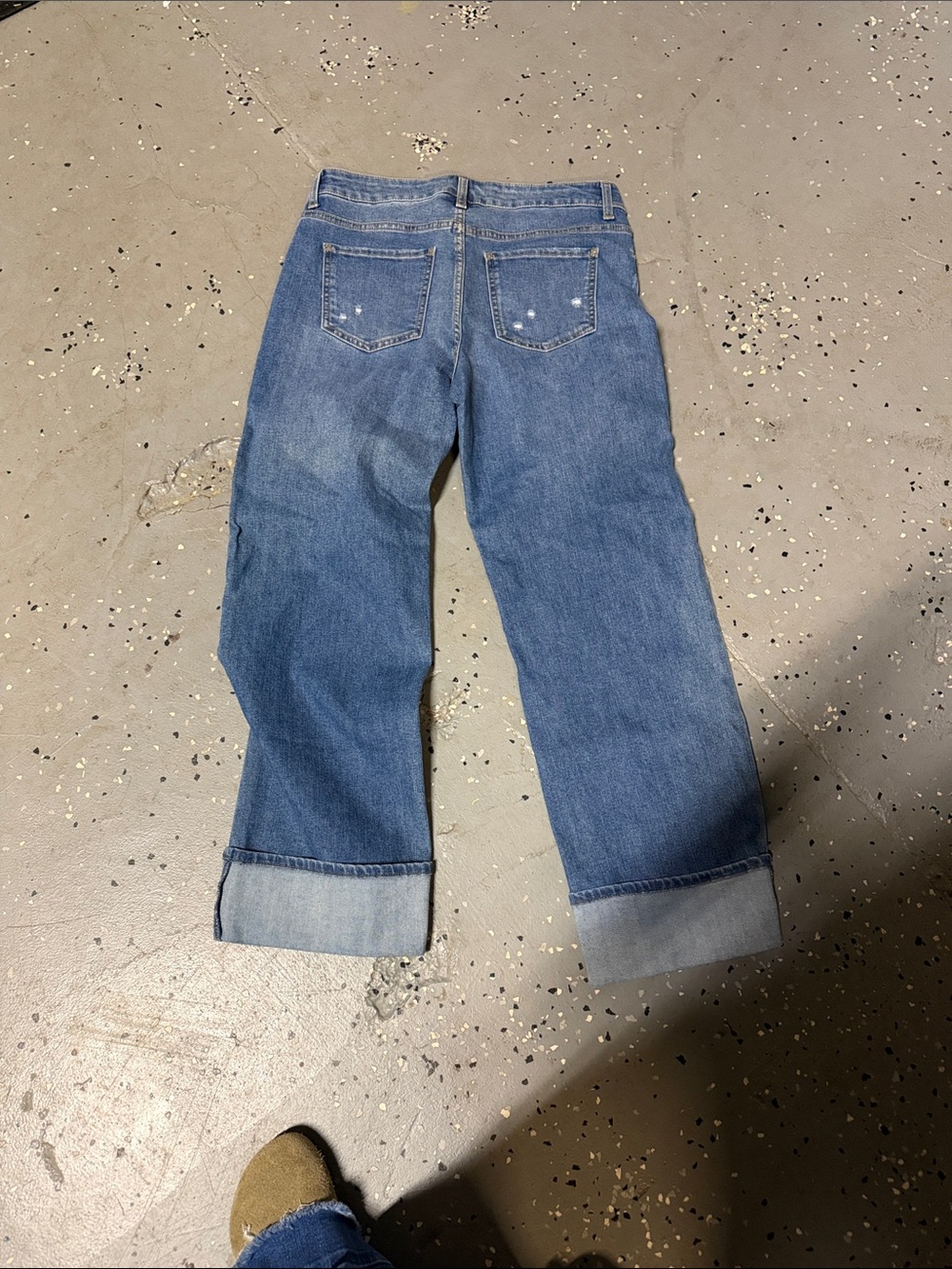 Time and Tru Wide-Leg Cuffed Blue Jeans - Picture 3 of 4